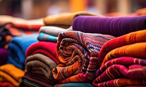 Textile fabrics at market